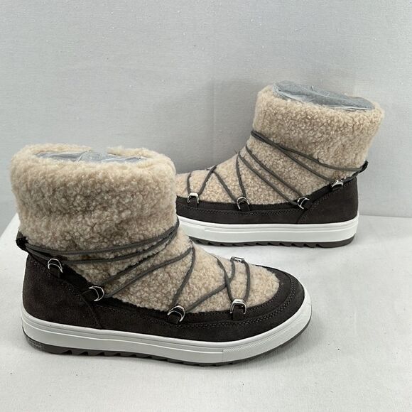 Aqua College Sachi Boots- Grey Suede/Faux Fur- Size 9 - NIB - Picture 5 of 7